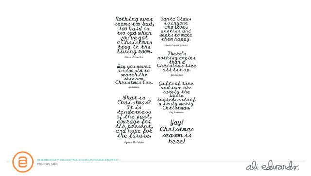 December Daily® 2026 Digital 4×6 Christmas Phrases Stamp Set, 1 of 1
