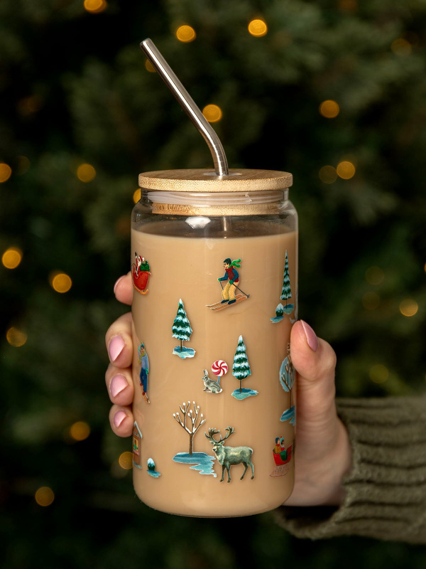 Winter Slopes 16oz Glass Can, 1 of 4