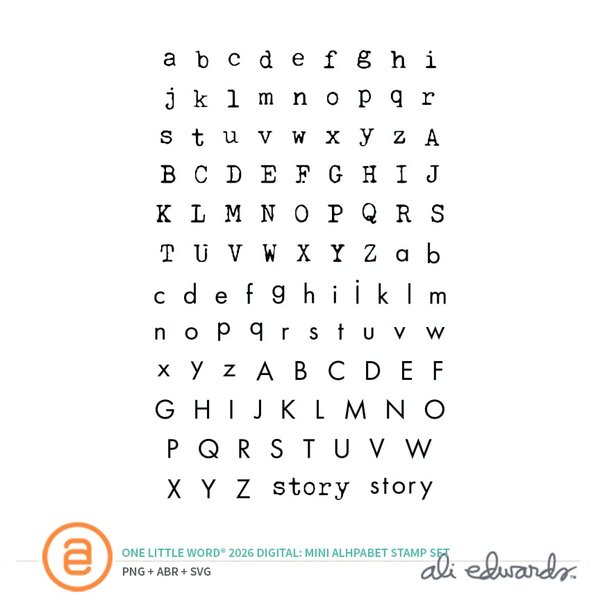 One Little Word® 2026 4×6 Mini Alphabet Digital Stamp Set, 1 of 1
