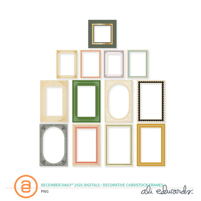 December Daily® 2025 Digital Decorative Cardstock Frame Pack, 1 of 1