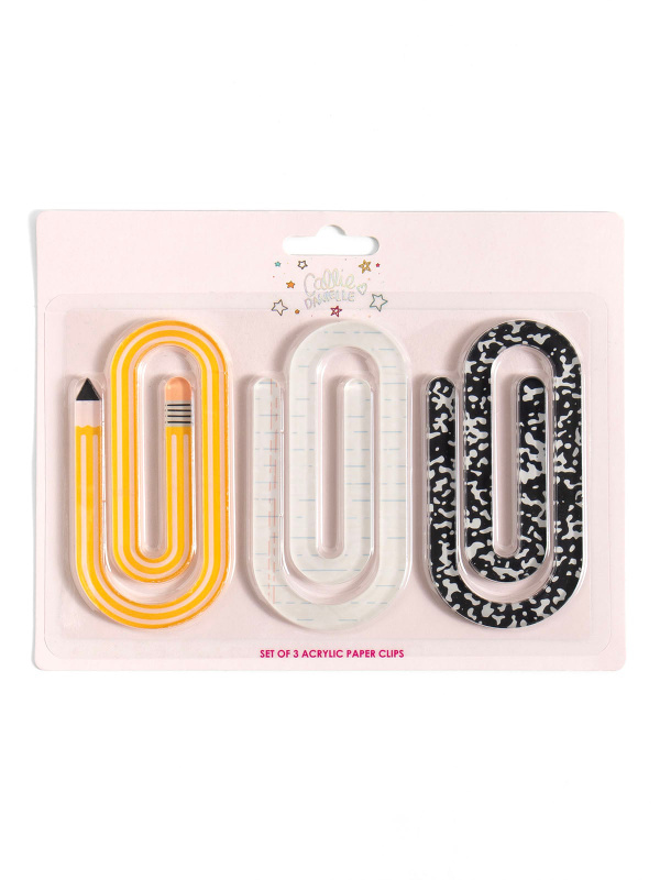 Classroom Essentials Notebook, Paper & Pencil Acrylic Paperclip Set, 2 of 2