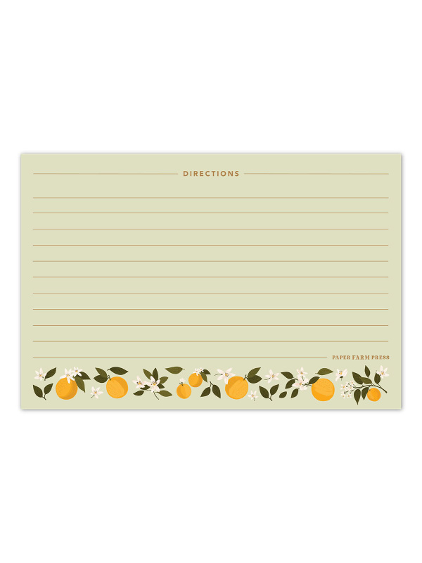 Orange Orchard Recipe Cards, 2 of 2