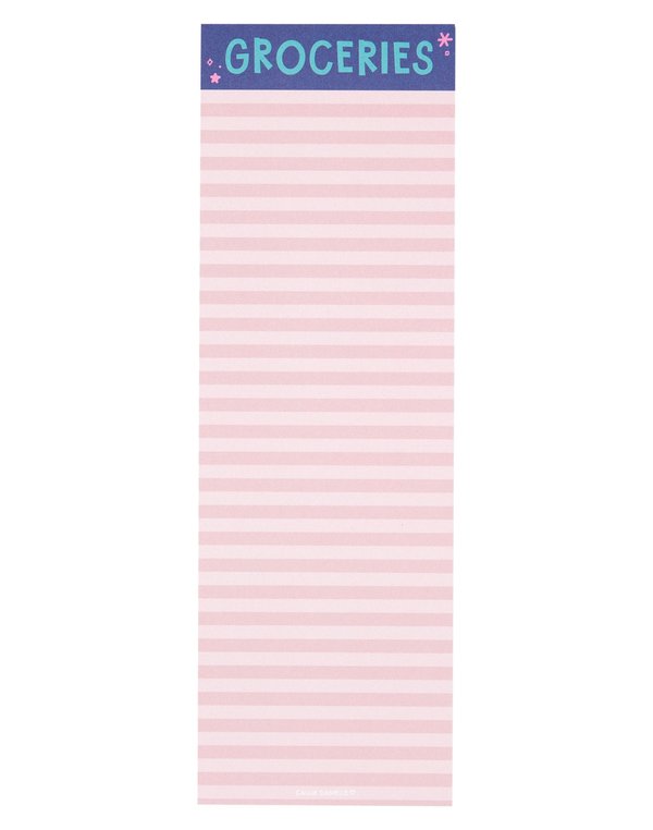 Pink Stripe Grocery List 4×12 Notepad, 1 of 2