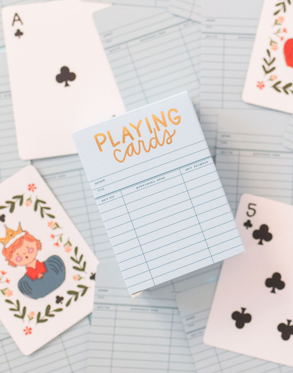 Sky Blue Library Card Deck Of Playing Cards, 3 of 8