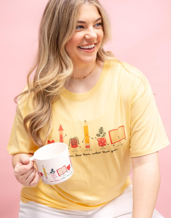 Teach Them, Love Them, Watch Them Grow - Callie Tee - Light Yellow, 2 of 5
