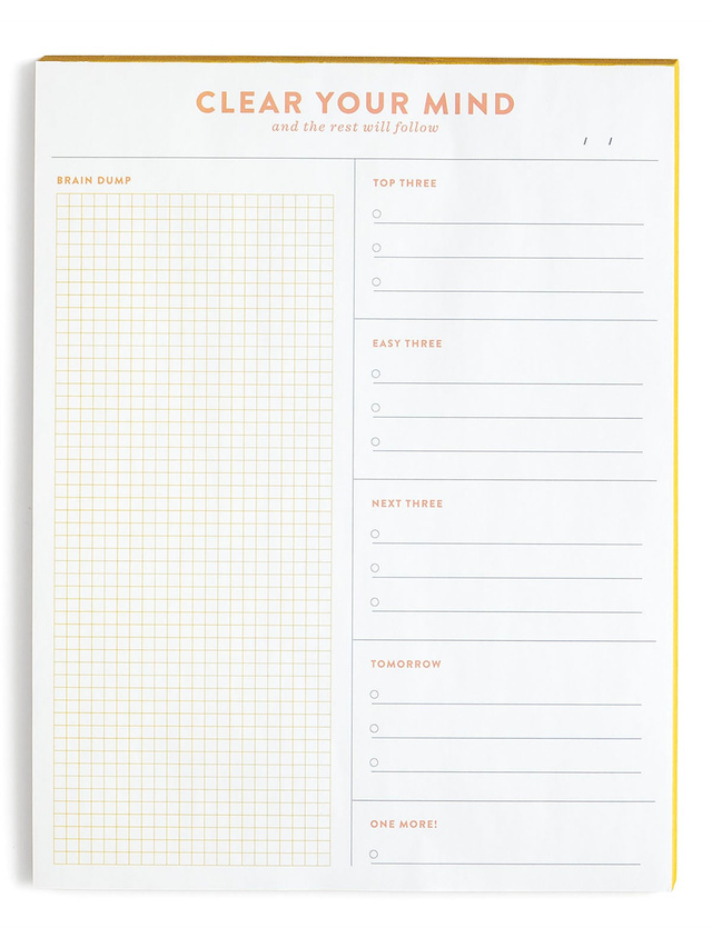 Clear Your Mind Brain Dump 8.5×11 Notepad, 1 of 3