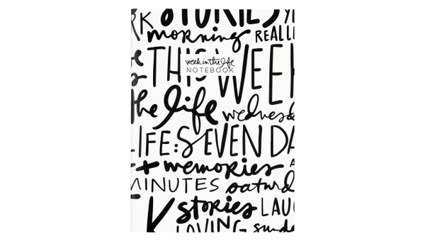 Week In The Life™ Black and White Notebook, 1 of 6