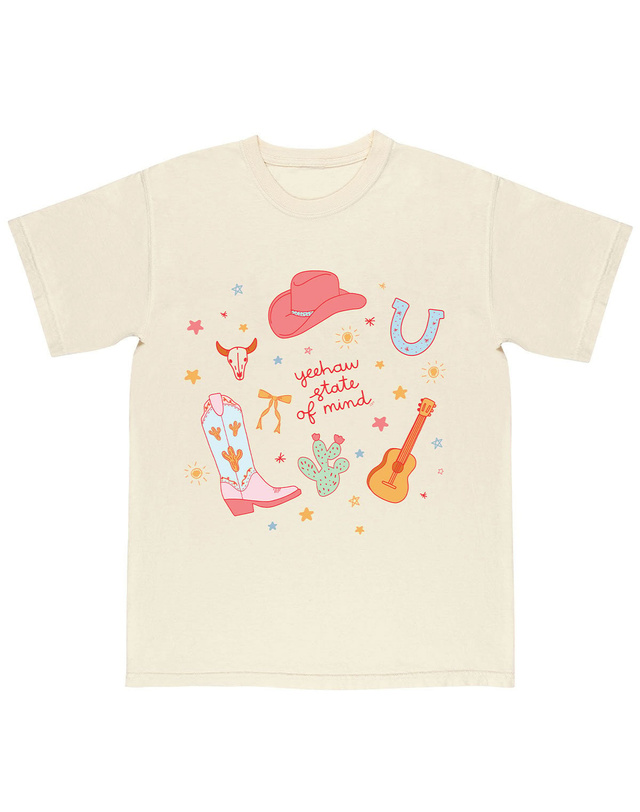 Yeehaw State Of Mind Western Tee - Ivory, 3 of 4