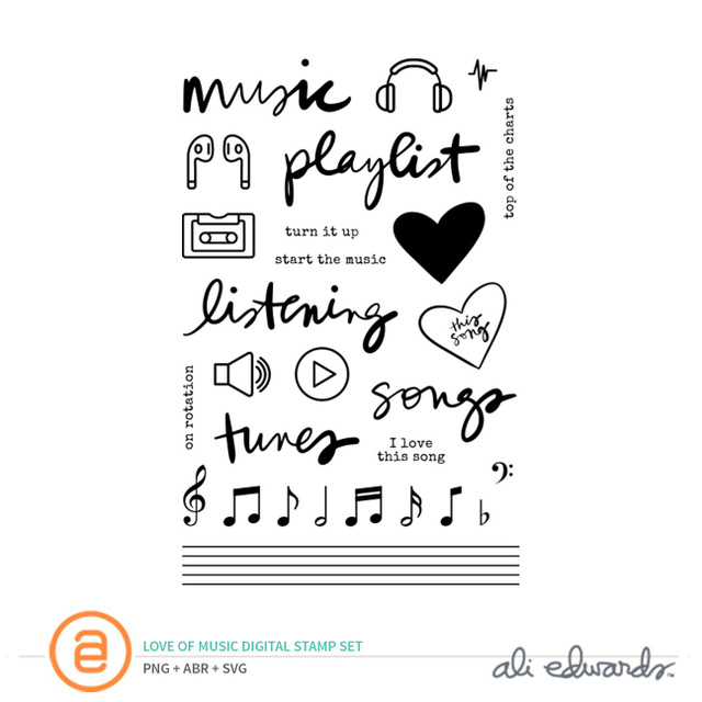 Love Of Music Digital Stamp Set, 1 of 1