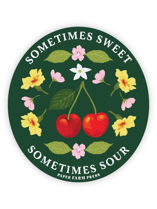 Sometimes Sweet Sometimes Sour Cherry Decal Sticker, 2 of 4