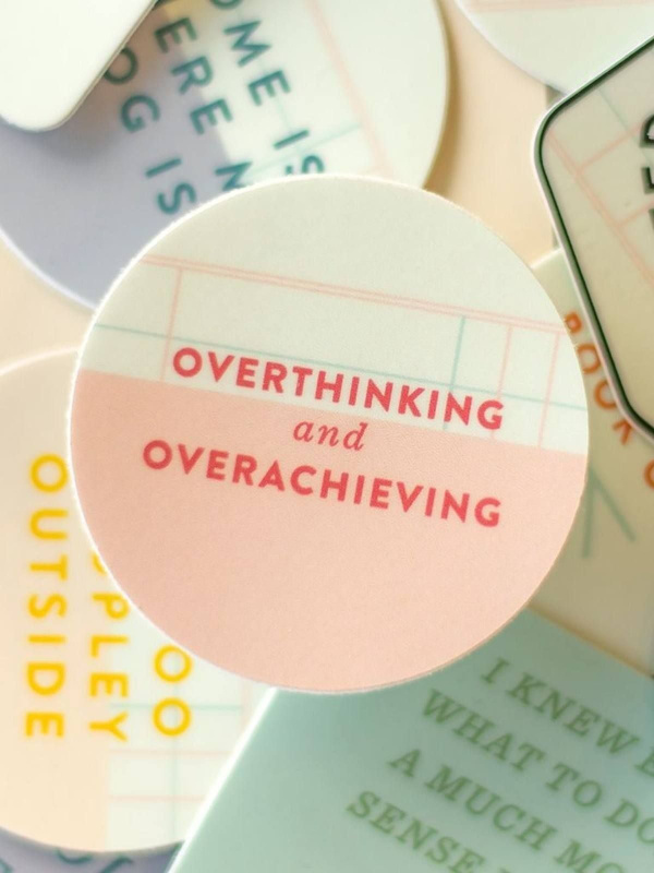 Overthinking & Overachieving Decal Sticker, 2 of 2