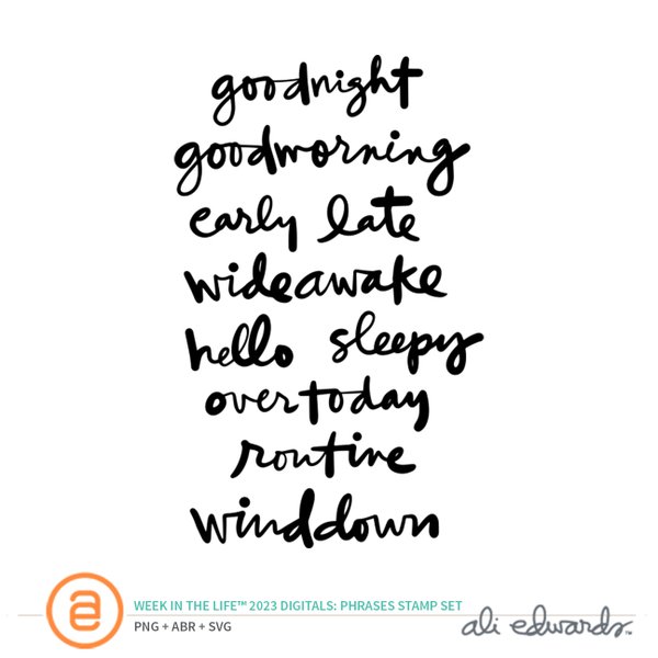 Week In The Life™ 2023 Phrases Digital Stamp Set, 1 of 1