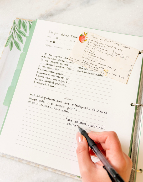 Beige Gingham Large Recipe Binder, 5 of 7