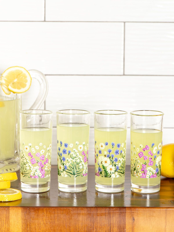 Vintage Blooms Brier Rose Tall Juice Glass Set, 1 of 4
