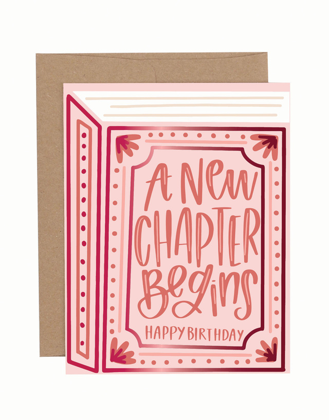 A New Chapter Begins Birthday Greeting Card, 1 of 1