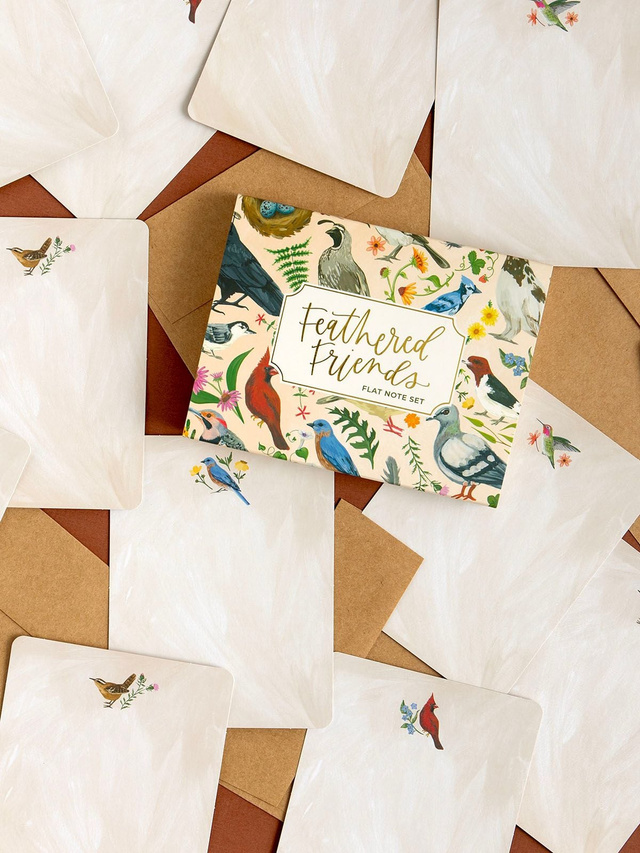 Feathered Friends Birds & Florals Flat Note Set, 1 of 8