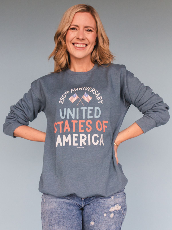 United States of America 250th Anniversary Sweatshirt - Heather Slate, 1 of 4