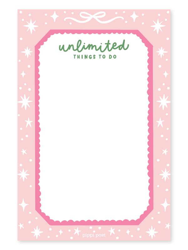 Unlimited Things To Do 4×6 Notepad, 1 of 1