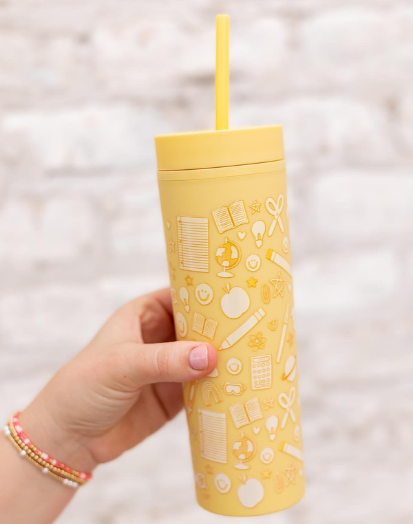 Classroom Icons Acrylic Tumbler - Yellow, 3 of 4