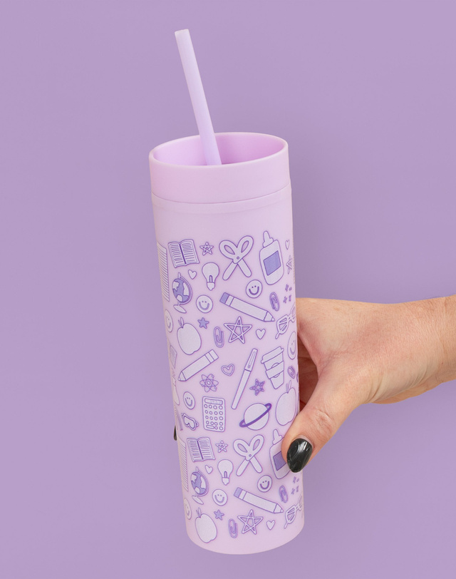 Classroom Icons Acrylic Tumbler - Lilac, 1 of 4
