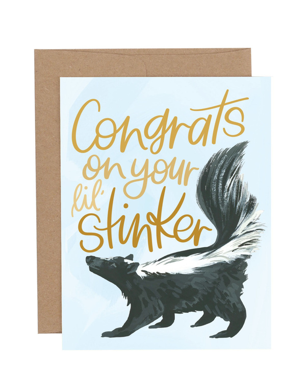 Little Stinker Baby Greeting Card, 1 of 1