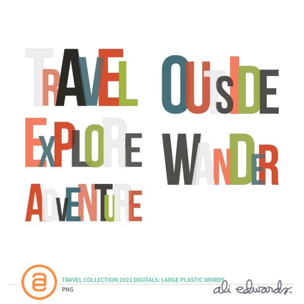 Travel Collection 2021 Digital Plastic Words, 1 of 1
