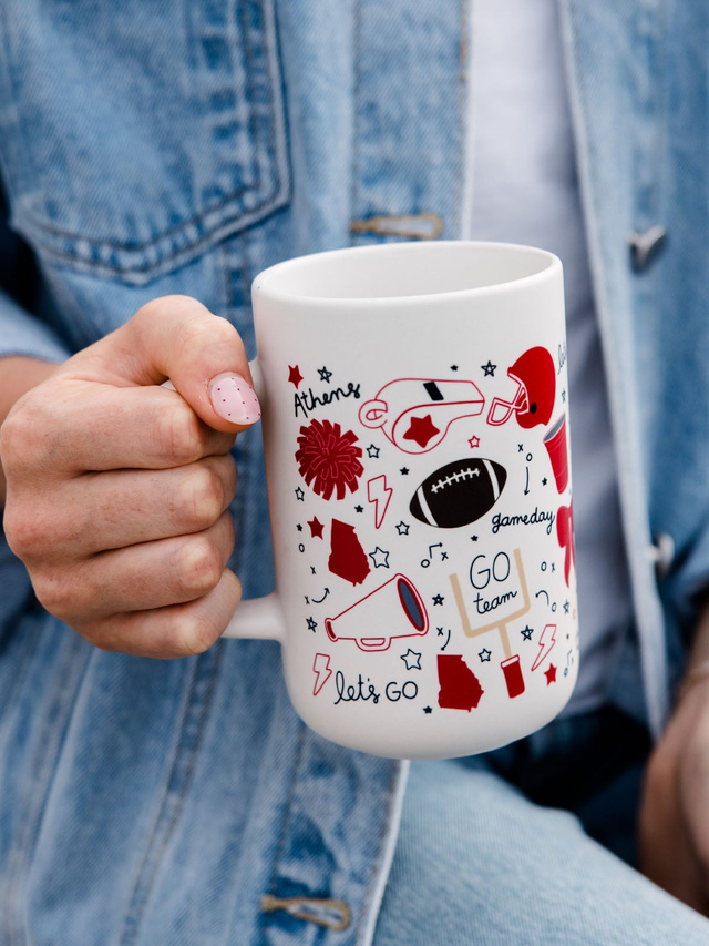 Athens Football Game Day Tall Ceramic Mug, 1 of 3
