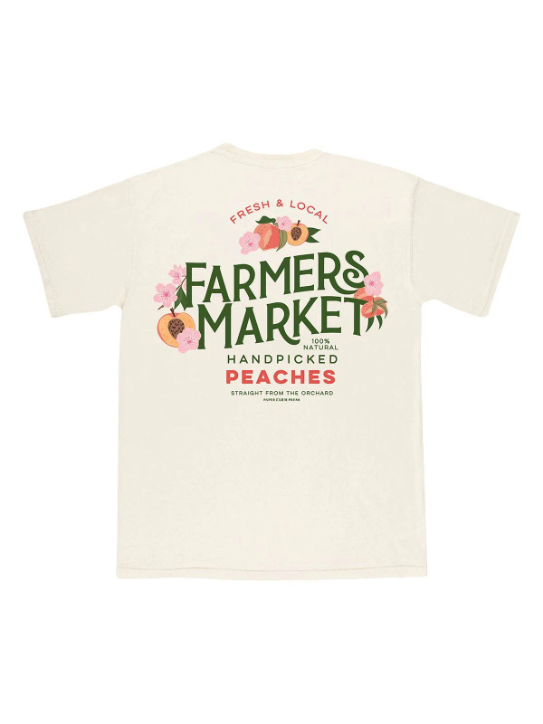 Peach Blossom Farmers Market Tee - Ivory, 7 of 7