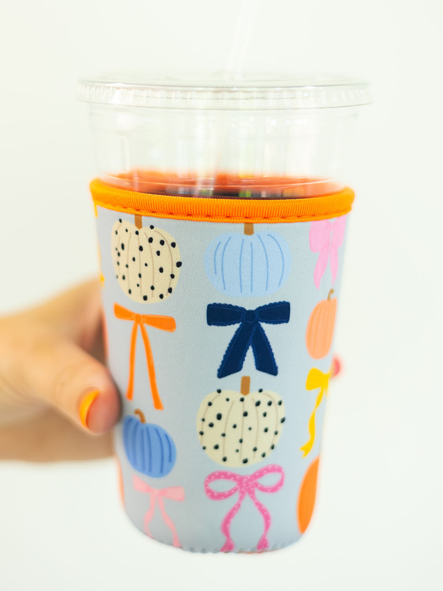 Fall Pumpkins & Coquette Bows Drink Sleeve, 1 of 5