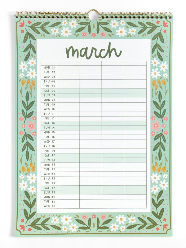 Family Planner 2027 Floral Spiral Hanging Wall Calendar, 9 of 10