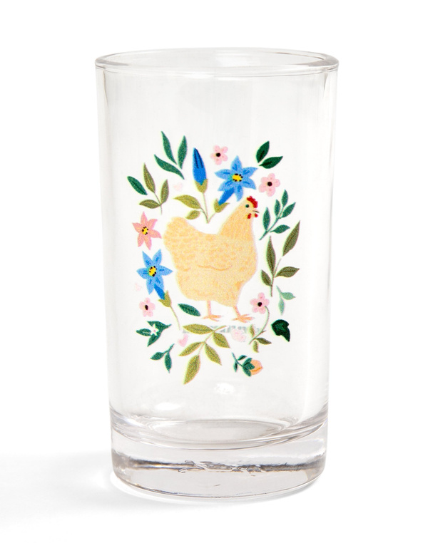 Orpington Chicken Folk Floral Mini Juice Glass, 1 of 3