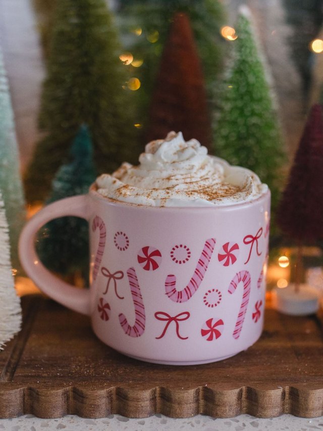Peppermint Candy Canes Large Ceramic Christmas Mug, 1 of 2