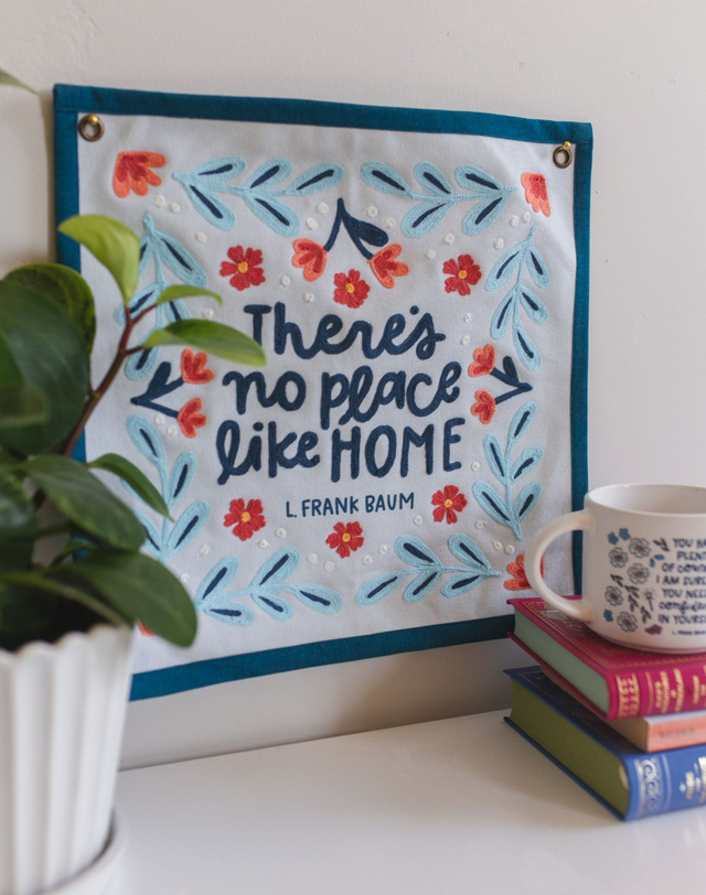 No Place Like Home Wizard of Oz Embroidered Canvas Banner, 2 of 4