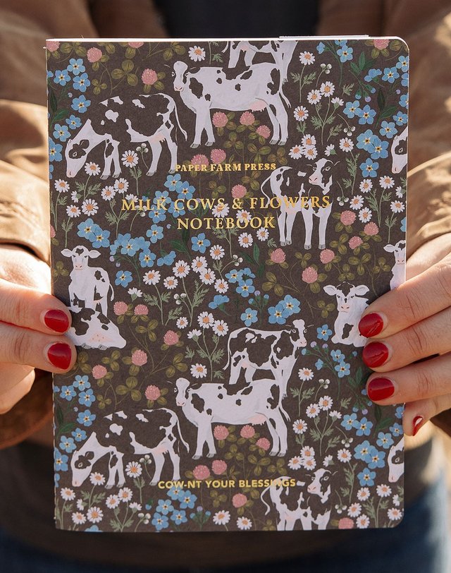Milk Cows & Flowers Stitched Notebook, 3 of 3