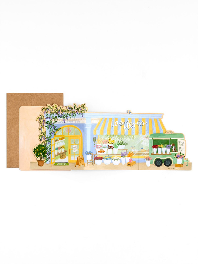 Flower Shop Accordion Greeting Card, 1 of 2
