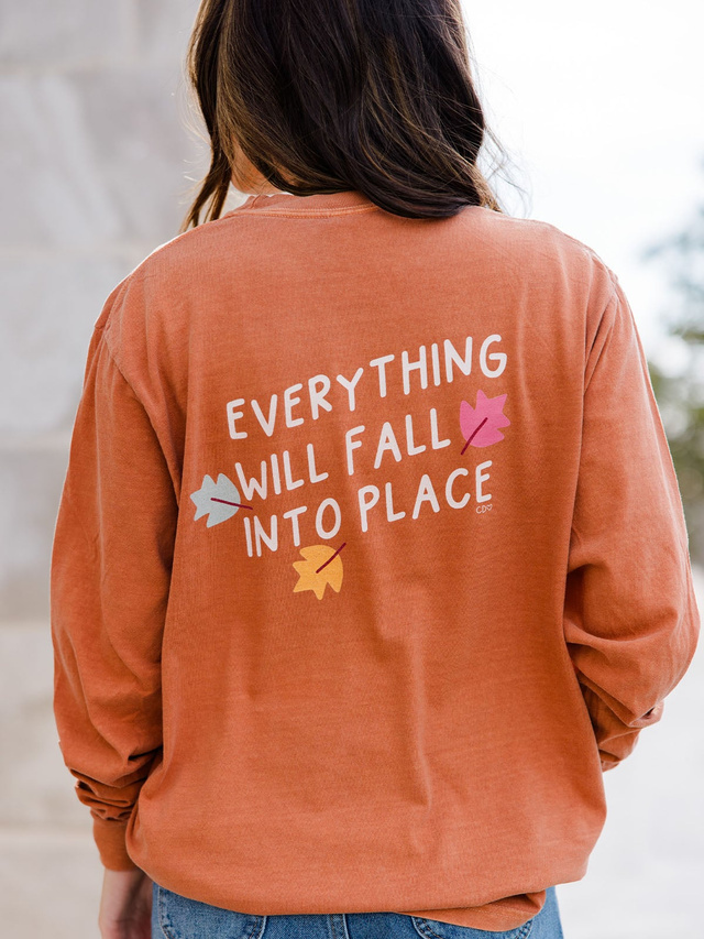 Everything Will Fall Into Place Long-Sleeve Tee - Yam, 1 of 5