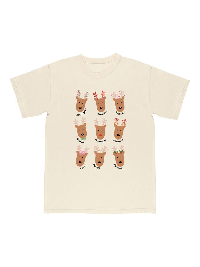 Reindeer Christmas Tee - Ivory, 1 of 1