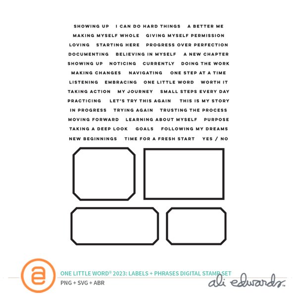 One Little Word® 2023 Label + Phrases Digital Stamp Set, 1 of 1