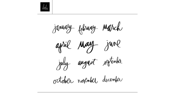 Digital Handwritten Months, 1 of 1