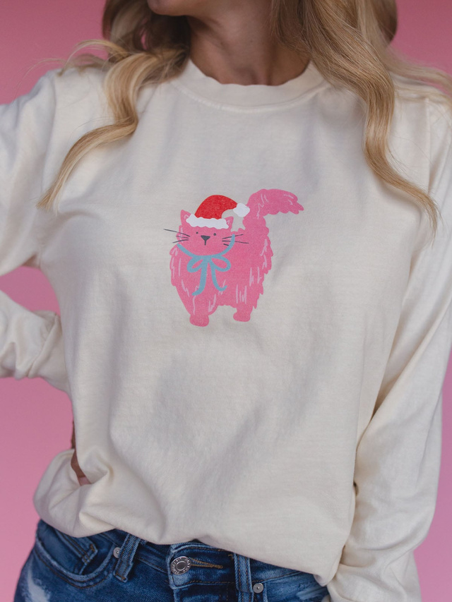Christmas Cats Long-Sleeve Tee - Ivory, 4 of 6