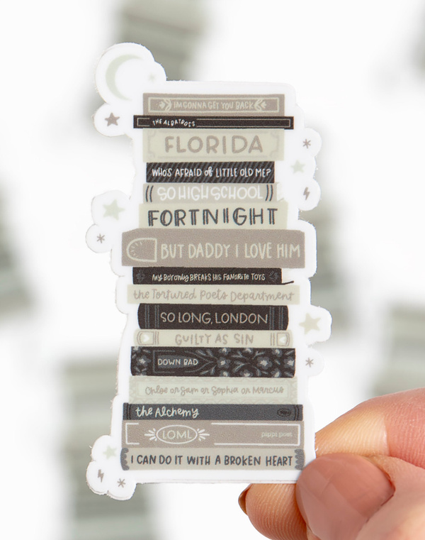 Poetry Book Stack Decal Sticker, 1 of 3