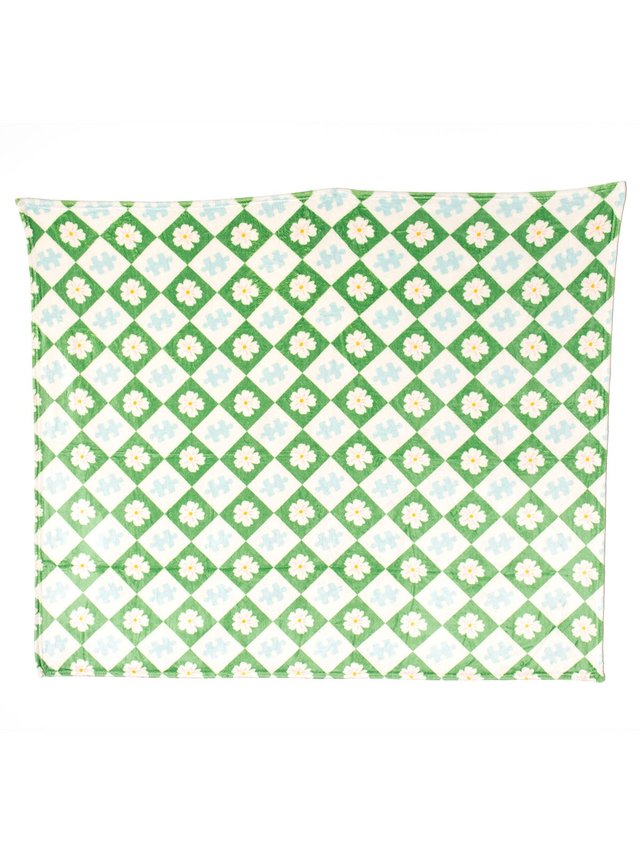 Puzzle Lover Floral Checkerboard Fleece Throw Blanket, 6 of 6