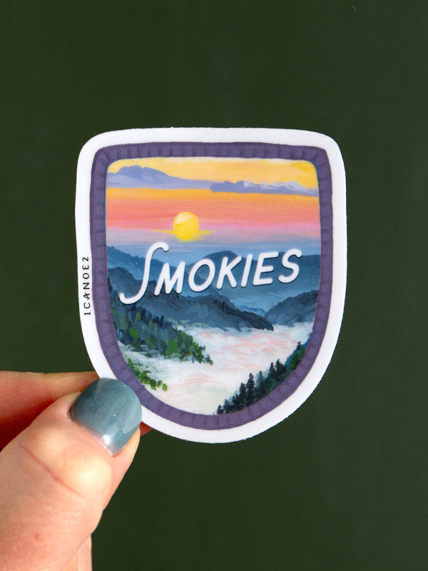 Smokies Smoky Mountains National Park Badge Decal Sticker, 1 of 2