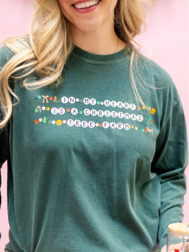 Christmas Tree Farm Swiftie Long-Sleeve Tee - Blue Spruce, 2 of 3