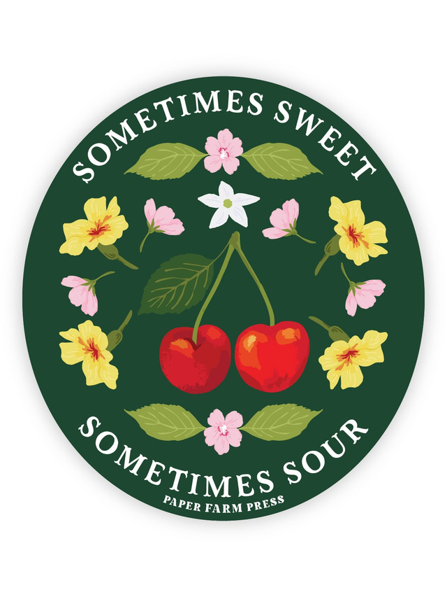 Sometimes Sweet Sometimes Sour Cherry Decal Sticker, 2 of 4