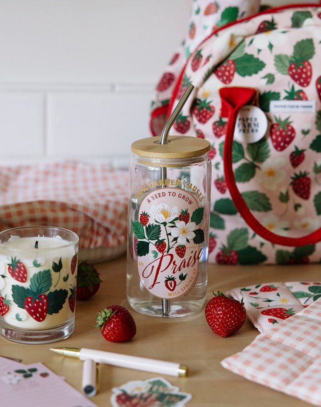 Strawberry Faith 16oz Glass Can, 5 of 6