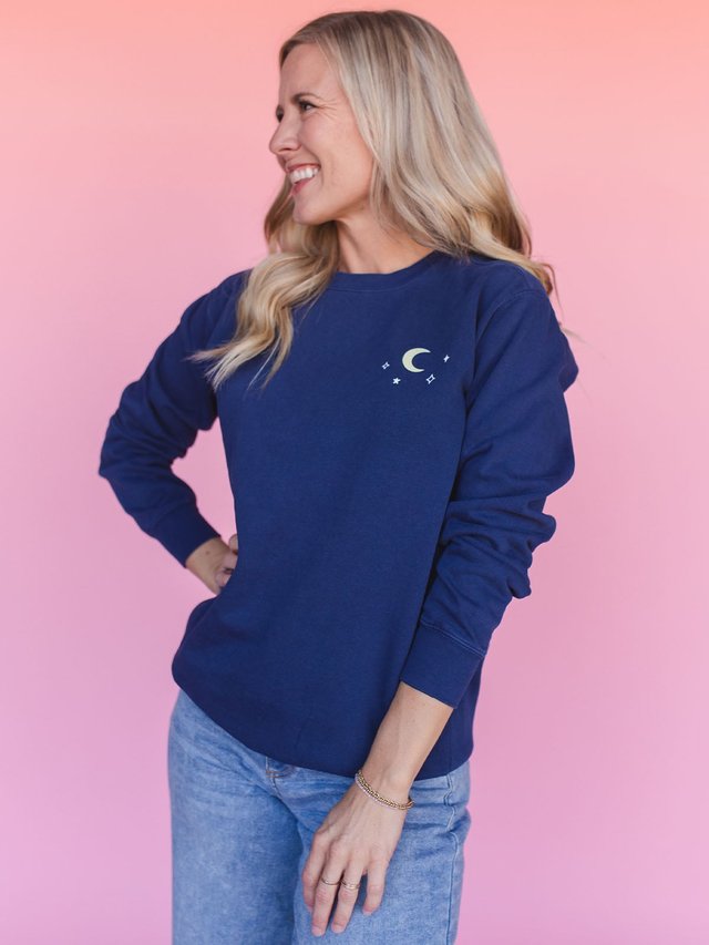 To The Stars Who Listen Romantasy Sweatshirt - True Navy, 2 of 4