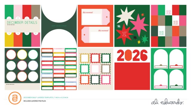 December Daily® 2026 Digital 7×8 Layered Templates, 1 of 1