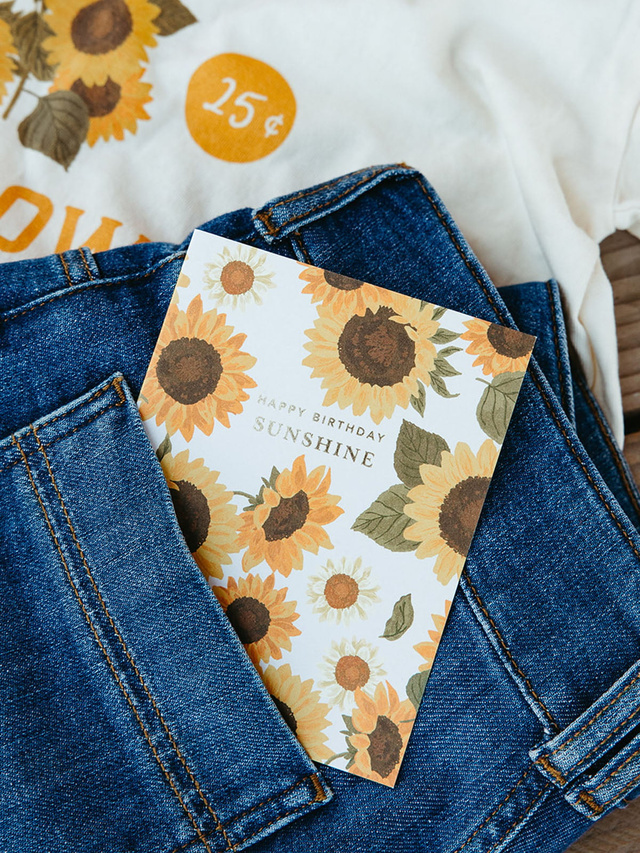 Happy Birthday Sunshine Sunflower Greeting Card, 2 of 2