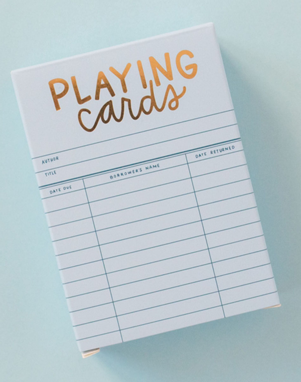 Sky Blue Library Card Deck Of Playing Cards, 1 of 8